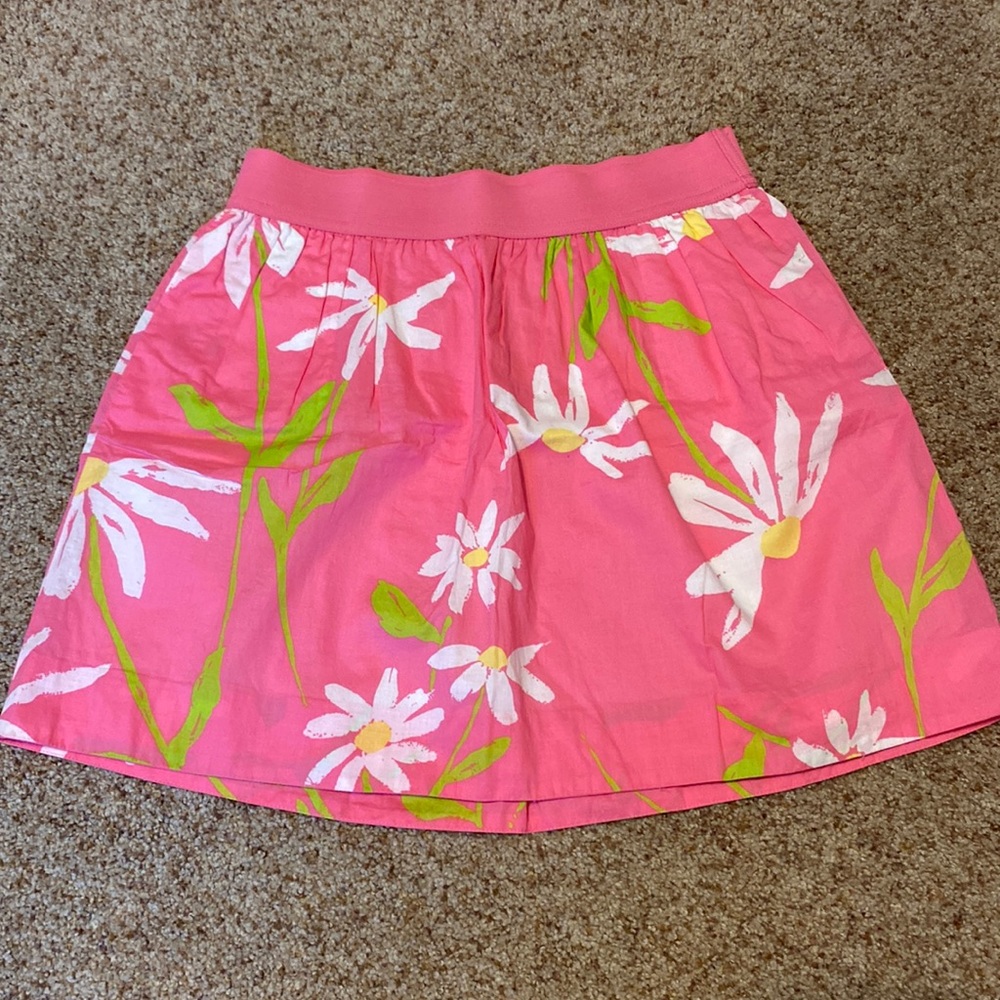 Lilly Pulitzer Pink Flowered Skirt Size XS